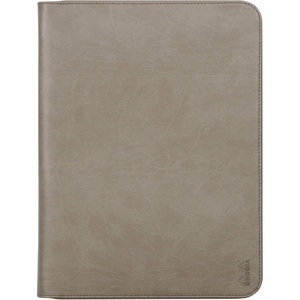 image:imageRhodia 168102C  Rhodiarama Small Leatherette Zipped Portfolio for Notepad or Tablet 195x255cm gusseted Tablet Pocket 2 Zipped Pockets Card Holder Pencil Holder  SageTaupe