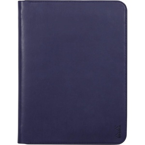 image:imageRhodia 168102C  Rhodiarama Small Leatherette Zipped Portfolio for Notepad or Tablet 195x255cm gusseted Tablet Pocket 2 Zipped Pockets Card Holder Pencil Holder  SageMidnight Blue