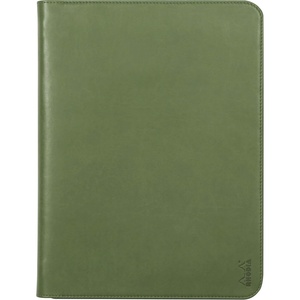 image:imageRhodia 168102C  Rhodiarama Small Leatherette Zipped Portfolio for Notepad or Tablet 195x255cm gusseted Tablet Pocket 2 Zipped Pockets Card Holder Pencil Holder  SageSage