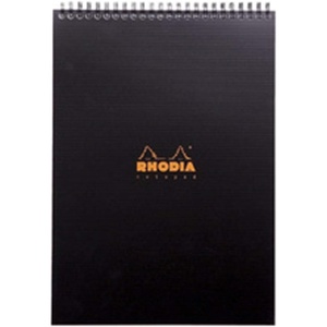 image:imageRhodia 16921C  Spiral Notebook Full Bound Notepad Black A5  Lined  80 Detachable Sheets  Clairefontaine Paper 90g  Polypro Cover Plastic  RhodiactiveA4