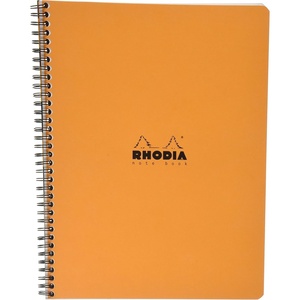 image:imageRhodia 193008 Classic Notebook Square Ruled 9 x 11 34 225 x 297 cm 160 Pages  80 Sheets 8mm Lined Ruled Margin Frame on Top Microperforated Sheets Orange Cover