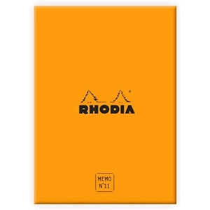 image:imageRhodia 194050C  Memo Pad N11 Orange  A7 85 x 115 cm  Lined  240 Sheets 80 gm  Practical and Compact  Rhodiatime Collection