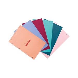 image:imageRhodia 20195C Stapled Notebook COLOURS N20  A4 21x318 cm  Large Squares  80 F Detach  Perf 4  paper 80gm  Ast covers  Random Colour