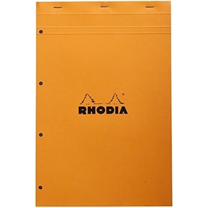 image:imageRhodia 202009C  Stapled Notepad N20 Black  A4  Small Squares  80 Detachable Sheets 4 Hole Punched  White Clairefontaine Paper 80 gm  Soft and Resistant Cover  BasicsOrange