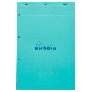 image:imageRhodia 20295C Stapled Notepad COLOURS N20 A4 21x318cm  Small Squares  80 F Detachable  Perf 4 holes  Paper 80gm  Ast covers  Random Colour
