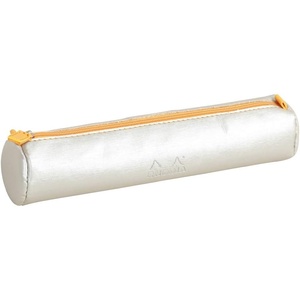 image:imageRhodia 318890C  Orange Rhodiarama Round Pencil Case  215 x 55 cm  Genuine Orange Stitching  Ivory Jersey Interior  Faux Leather  Storage for Pens Pencils Markers Small SuppliesSilver