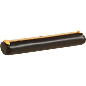 image:imageRhodia 318890C  Orange Rhodiarama Round Pencil Case  215 x 55 cm  Genuine Orange Stitching  Ivory Jersey Interior  Faux Leather  Storage for Pens Pencils Markers Small SuppliesBlack