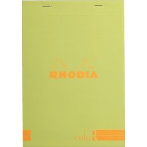 image:imageRhodia A5 Color Head Stapled Pad No16 Lined  ChocolateAnise Green