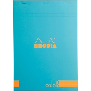 image:imageRhodia A5 Color Head Stapled Pad No16 Lined  ChocolateTurquoise Blue