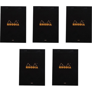 image:imageRhodia Classic Black Notepad 338X475 Lined Pack of 5