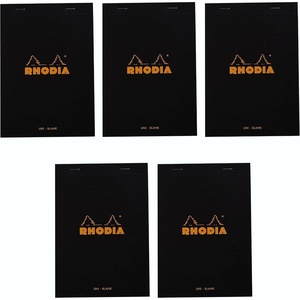 image:imageRhodia Classic Black Notepad Blank  6 in x 814 in Pack of 5