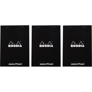 image:imageRhodia Classic Black Notepad dot  338 in x 434 in Pack of 3