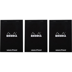 image:imageRhodia Classic Black Notepad dot  6 in x 814 in Pack of 3
