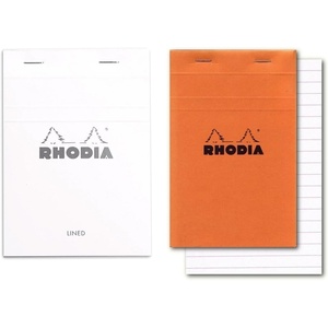 image:imageRhodia Classic French Paper Pads Ruled 4 in X 6 in Orange and White Set of 2