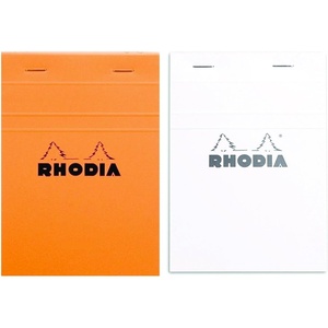 image:imageRhodia Classic French Paper Pads Ruled with Margin 6 in X 8 14 in Orange and White Pack of 2