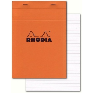 image:imageRhodia Classic French Paper Pads Ruled with Margin 6 in x 8 14 in Orange 16600COrange