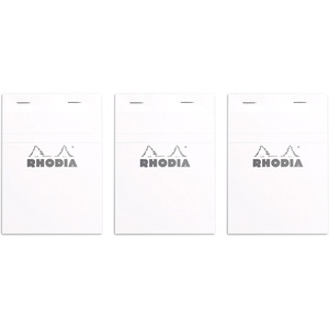 image:imageRhodia Classic White Notepad Lined  6 in x 814 in Pack of 3