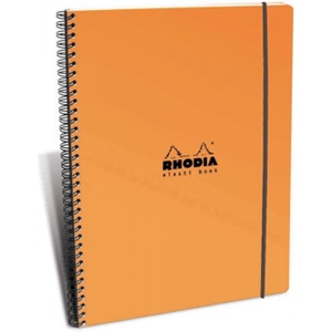image:imageRhodia Elasti Book  Lined wmargin 80 sheets  9 x 11 34  Orange CoverOrange