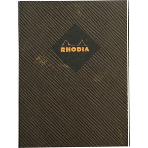 image:imageRhodia Heritage Sewn Spine Notebook A5 Lined  Ivory QuadrilleBlack Chevrons