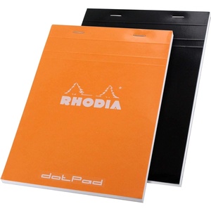image:imageRhodia No16 A5 6 X 8 14 80 Sheet Dot PadSet of two 1 Orange amp 1 Black