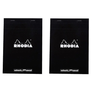 image:imageRhodia No16 A5 6 x 8 14 80 Sheet Dot Pad Dot grid notebook Black 16559  2 pack