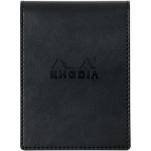 image:imageRhodia Notepad with Cover No12 33 x 47 inches 85 x 12 cm PU Leather Black Block Rodia No12 Orange Included80 Sheets 5 mm Grid RHODIA cf12pucvbk8512cm