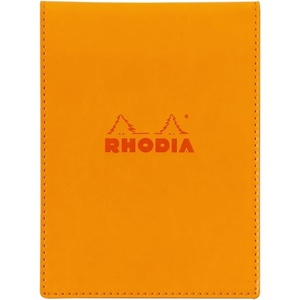 image:imageRhodia Notepad with Cover No12 33 x 47 inches 85 x 12 cm PU Leather Black Block Rodia No12 Orange Included80 Sheets 5 mm Grid RHODIA cf12pucvbkA6