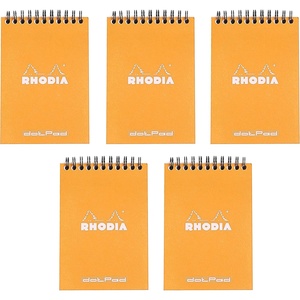 image:imageRhodia Orange Notepad 825X1175 Double Spiral Dot Grid Pack of 5