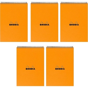image:imageRhodia Orange Notepad 825X1175 Double Spiral Ruled Paper Pack of 5