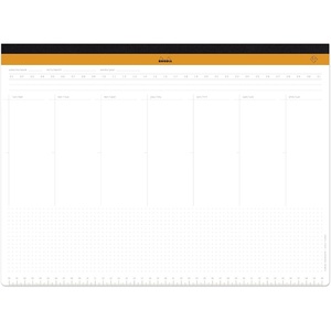 image:imageRhodia Ref 194041  Undated Weekly Desk Pad  Premium 80 GSM White Paper 16 12 x 12 18  60 Sheets121 x 165
