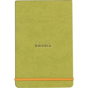 image:imageRhodia Rhodiarama 194353C Hard Notebook A6 Lined 192 Detachable Pages Clairefontaine Paper 90 gm Ivory Lime Green