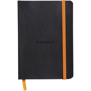 image:imageRhodia Rhodiarama SoftCover Notebook  72 Dots Sheets  4 x 5 12  Sapphire CoverBlack