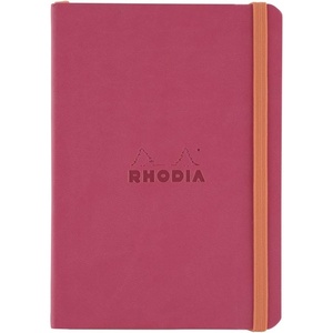 image:imageRhodia Rhodiarama SoftCover Notebook  72 Dots Sheets  4 x 5 12  Sapphire CoverRaspberry