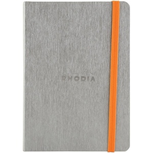 image:imageRhodia Rhodiarama SoftCover Notebook  72 Dots Sheets  4 x 5 12  Sapphire CoverSilver