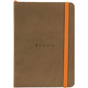 image:imageRhodia Rhodiarama SoftCover Notebook  72 Dots Sheets  4 x 5 12  Sapphire CoverTaupe