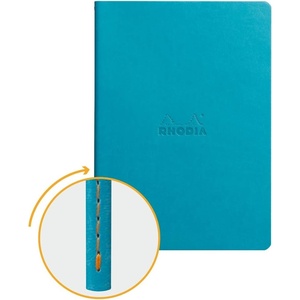 image:imageRhodia Sewn Spine Notebook A5 Dot  TangerineTurquoise Blue