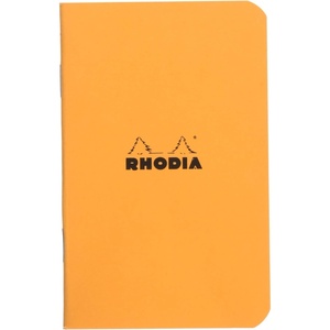 image:imageRhodia Slim Staplebound Notebooks  Graph 48 sheets  3 x 4 34 in  Black coverorange
