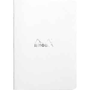 image:imageRhodia Slim Staplebound Notebooks  Lined 48 sheets  6 x 8 14 in  White cover 119187C