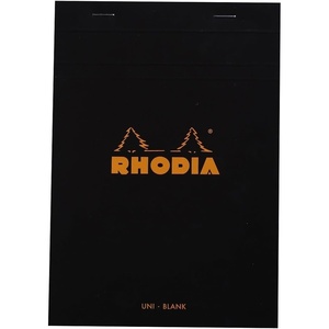 image:imageRhodia Staplebound Notepads  Blank 80 sheets  6 x 8 14 inch  Black coverBlack