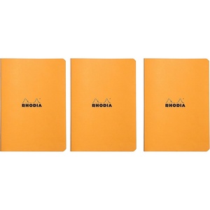 image:imageRhodia Staplebound Orange Notebooks lined  814 in x 1134 in Pack of 3