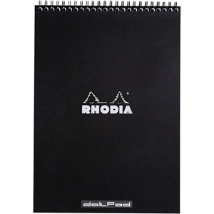 image:imageRhodia Wirebound Notepad A4 Lined  BlackBlack