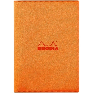 image:imageRhodia cfmtpu11or Notepad with Cover No11 A7 Metallic PU Leather Orange Block Rodia No11 with Orange80 Pieces 02 inch 5 mm Square PEFC CertifiedBlack