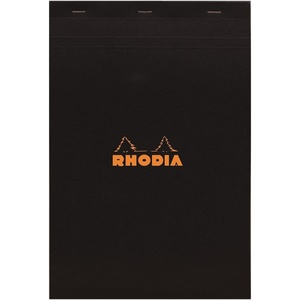 image:imageRodia cf38200 Notepad No 14 A3 165 x 125 inches 42 x 318 cm 80 Sheets Square Ruled Water Repellent Cover Perforated PEFC Certified Block Rodia OrangeBlack Black 193911tcx