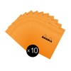 image:imageRHODIA 16200C  Stapled Notepad N16 Orange  A5  Small Squares  80 Detachable Sheets  80G Clairefontaine Paper  Coated Card Cover  Pack of 10 pads