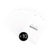 image:imageRHODIA 16201C  Stapled Notepad N16 White  A5  Small Squares  80 Detachable Sheets  80G White Clairefontaine Paper  Coated Card Cover  Pack of 10 pads