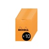 image:imageRhodia 12200C  Stapled Notepad N12 Orange  85x12 cm  Small Squares  80 Detachable Sheets  White Clairefontaine Paper 80 gm  Coated Card Cover  Pack of 10 Pads