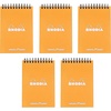 image:imageRhodia Notepad 4x6 Double Spiral Ruled dot grid Micro Perforated 80 Sheets orange Pack of 5