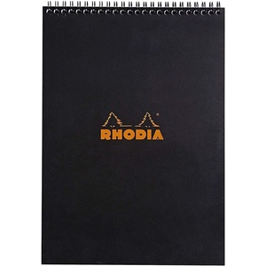 image:imageBlack Rhodia Notepad 825X1175 Double Spiral Graph 5x5 Grid