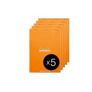 image:imageRHODIA 18558C  Dot pad Stapled Notepad N18 Orange  A4  Dot Dotted  80 Detachable Sheets  White Clairefontaine Paper 80 gm  Coated Card Cover  Pack of 5 pads