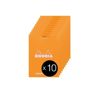 image:imageRhodia 12558C  Dot pad Stapled Notepad N12 Orange  85x12 cm  Dot Dotted  80 Detachable Sheets  80G Clairefontaine Paper  Coated Card Cover  Pack of 10 Pads